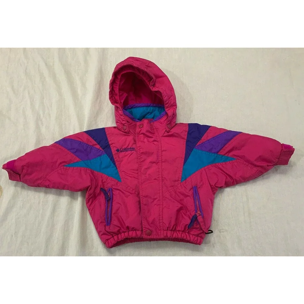 COLUMBIA GIRLS NYLON HOODED JACKET COAT SIZE 2-3T